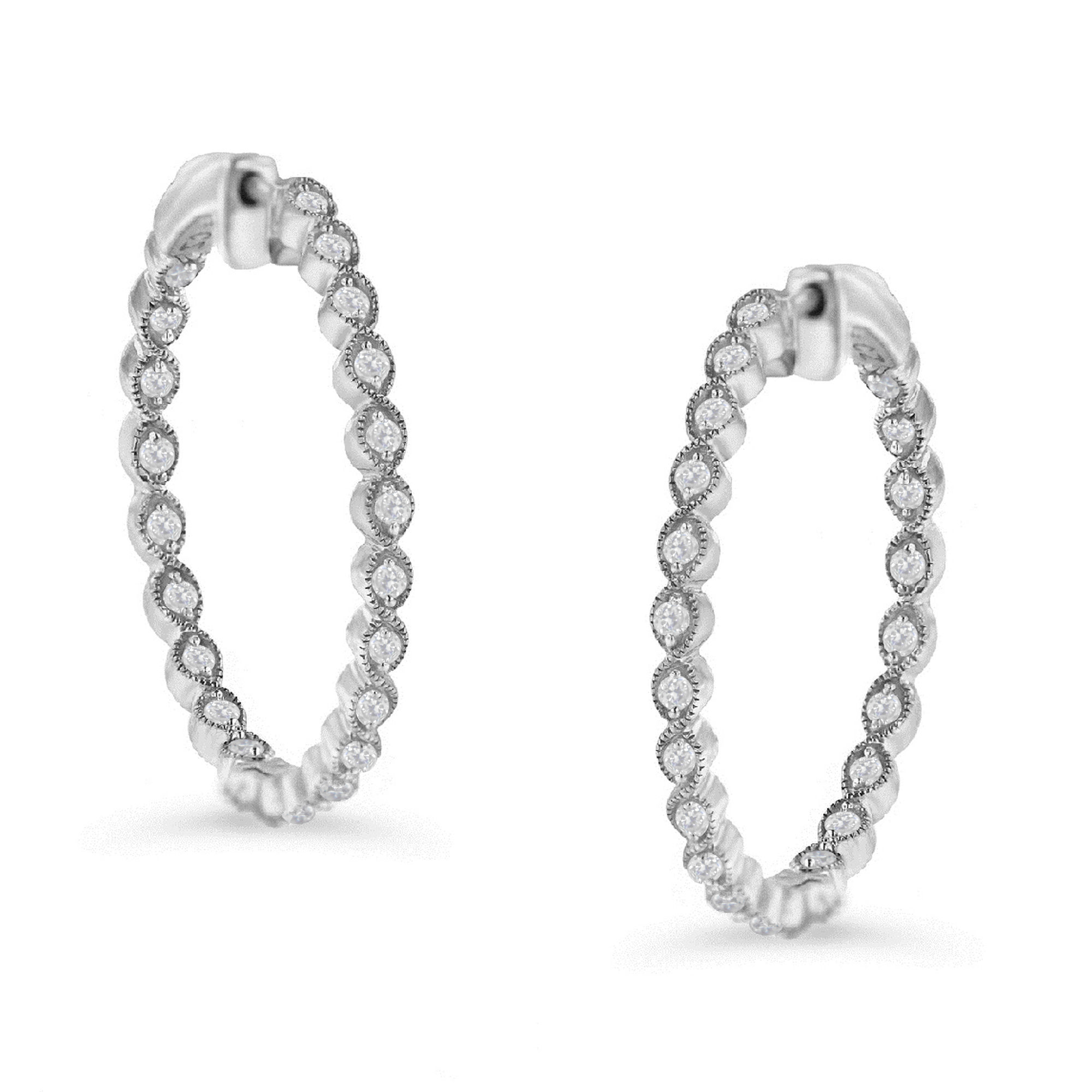 Sterling-Silver Diamond Hoop Earring 34 Cttw I-J Color I3 Clarity 561$